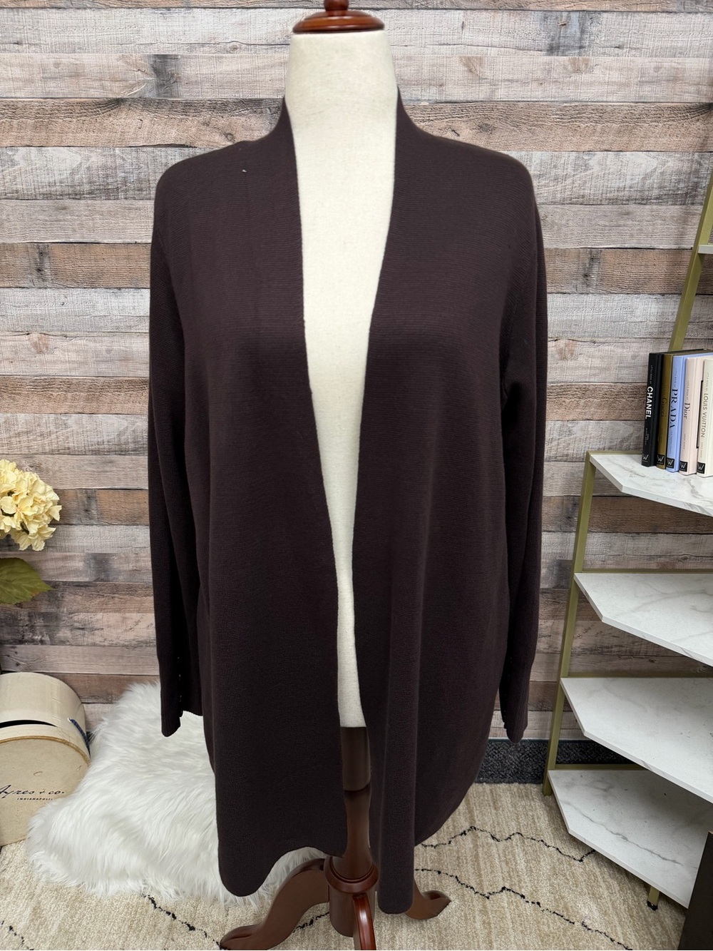 Cyrus brown open front cardigan